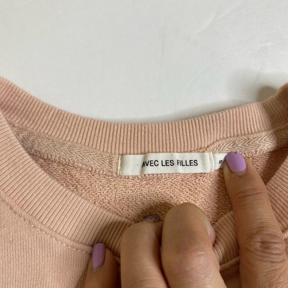 AVEC LES FILLES PINK RUFFLE SWEATSHIRT TOP - Picture 5 of 7